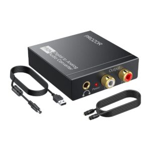 J-Tech Digital ® Premium Quality RCA L/R Analog Audio to Optical SPDIF/Coaxial Digital Converter with 3.5mm Jack Support