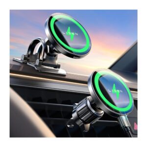 LISEN 15W MagSafe Car Mount Charger, Magnetic Phone Holders for Your Car