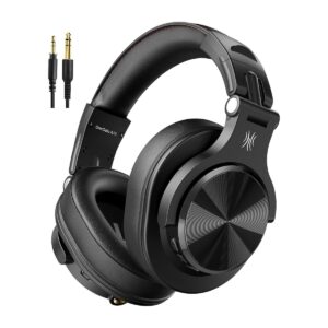 OneOdio A70 Bluetooth Over-Ear Headphones, Hi-Res Wired DJ Studio - Black | Wireless over-ear headphones with 72H playti