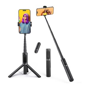 ATUMTEK Selfie Stick Tripod, 3-in-1 Extendable Aluminum Phone Tripod with Detachable Bluetooth Remote