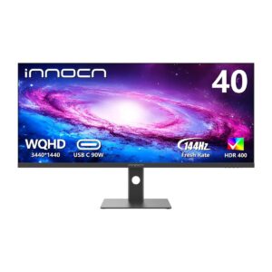 INNOCN 40C1R Ultrawide Monitor 40" WQHD 3440 x 1440p 144Hz FreeSync Premium HDR400 21:9 Computer Display 95% DCI-P3 500N