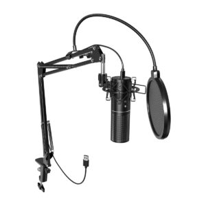 TONOR USB Podcast Microphone, Gaming PC Studio Streaming Mic Kit with Adjustable Arm Stand, Q9