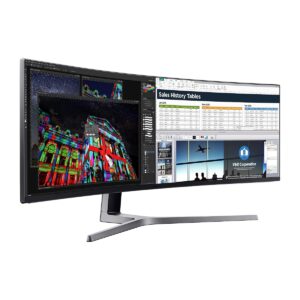 SAMSUNG 49-Inch CHG90 144Hz Curved Gaming Monitor (LC49HG90DMNXZA) – Super Ultrawide Screen QLED Computer Monitor, 3840
