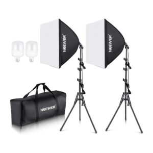 NEEWER 2-Pack 35W LED Softbox Lighting Kit, 700W Incandescent Equivalent Total Power, 350W per Bulb, 5700K Daylight Bulb