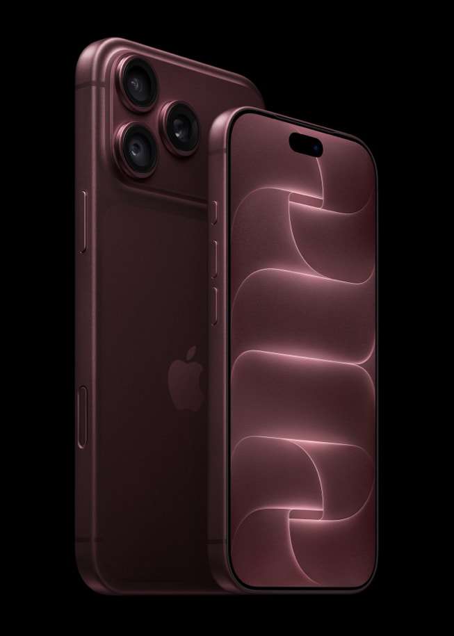 iPhone 18 Pro Max en color borgoña, vista frontal y trasera